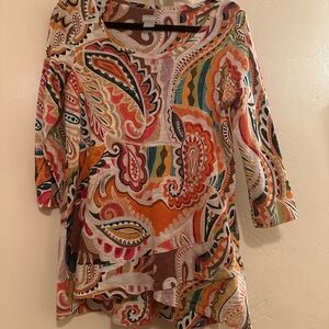 Chicos Colorful Paisley Women's Top size 0/small